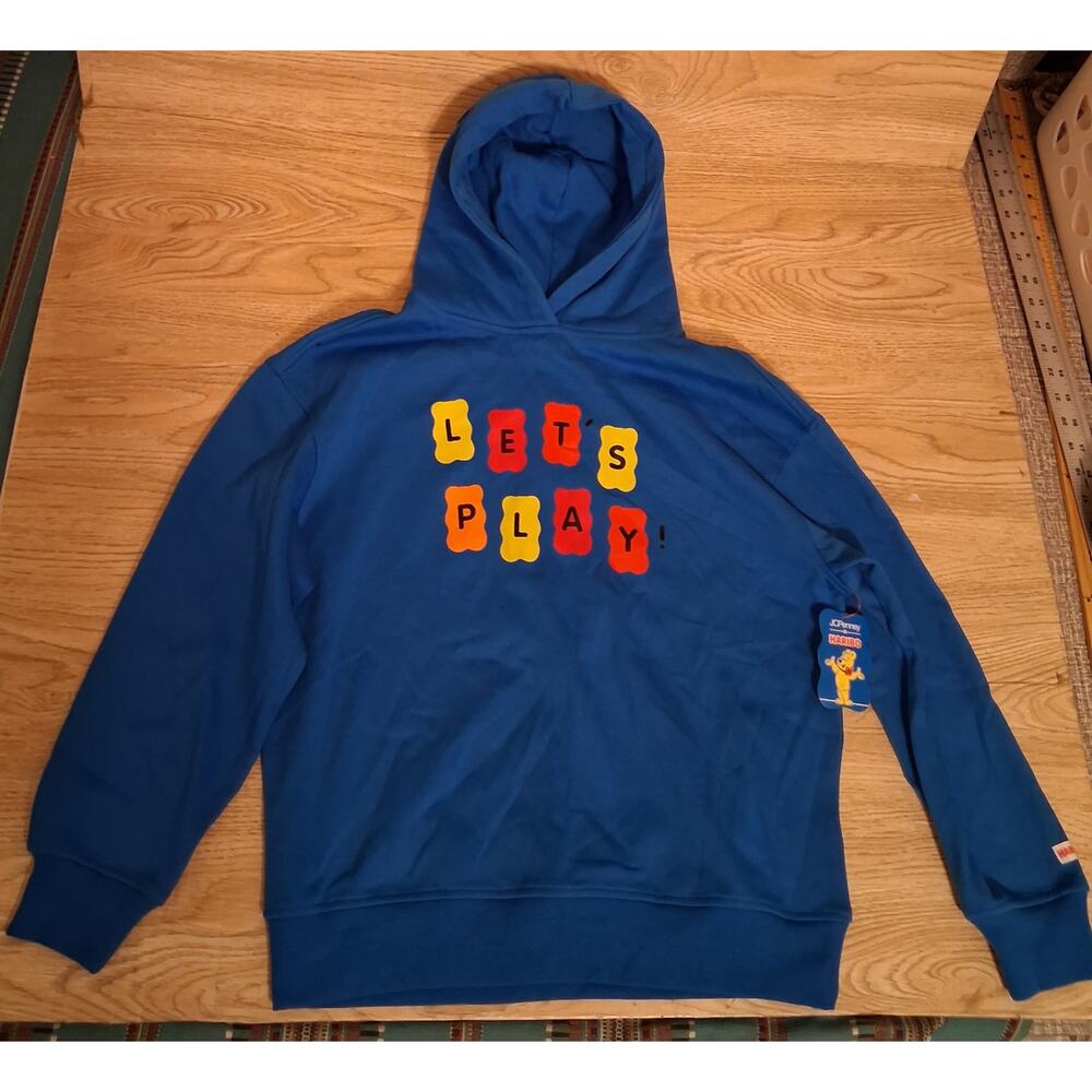 Brand-New Haribo Blue Pullover Hoodie Size Large NWT New With Tag Kids L